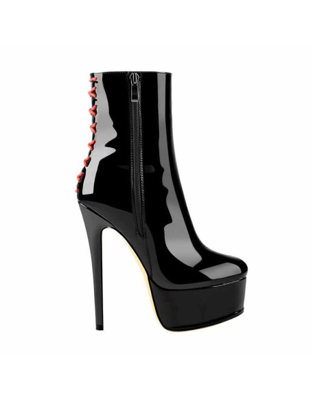Platform Stiletto High Heel Patent leather Ankle Boots