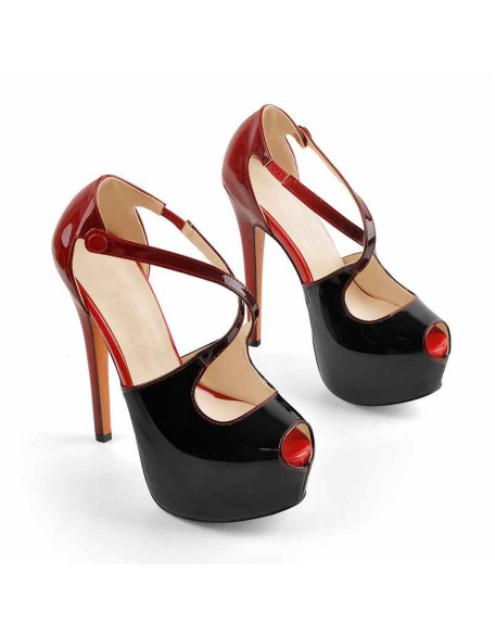 Peep Toe Criss Cross High Heel Stiletto Sandals