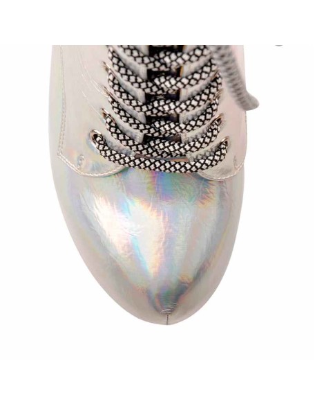 Magic Color Platform Lace Up Mid-calf Boots