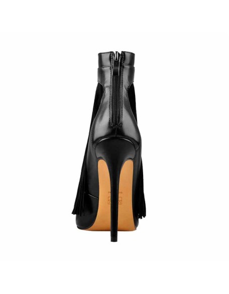 Fringe Pointed Toe Stiletto High Heels Ankle Pumps