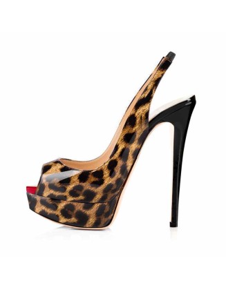Platform High Heel Peep Toe Slingback Sandals