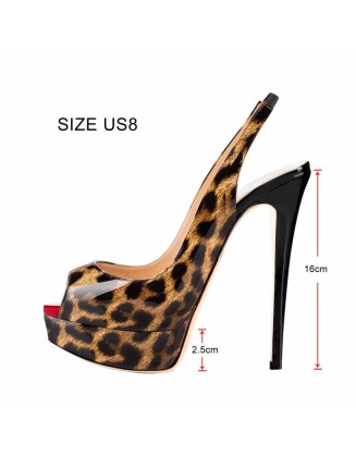 Platform High Heel Peep Toe Slingback Sandals