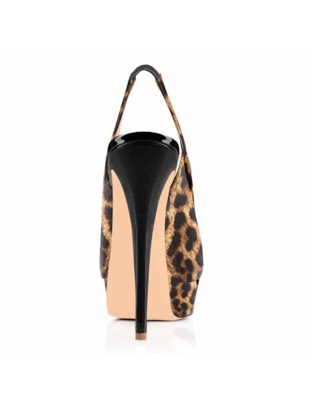 Platform High Heel Peep Toe Slingback Sandals