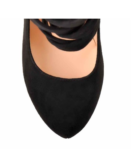 Round Toe Platform Metallic Rivet High Heel Pumps