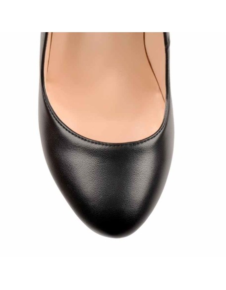 Wood Grain Platform Wedges Round Toe Buckle Strap Pumps