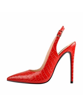 Red Pointed Toe High Heel Sandals Pumps