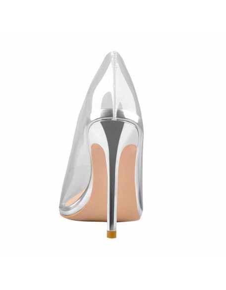 Transparent Pointed Toe Slip on High Heel Stiletto Pumps