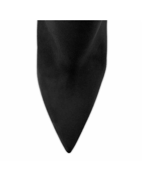 Suede Pointy Toe Stiletto High Heel Ankle Boots