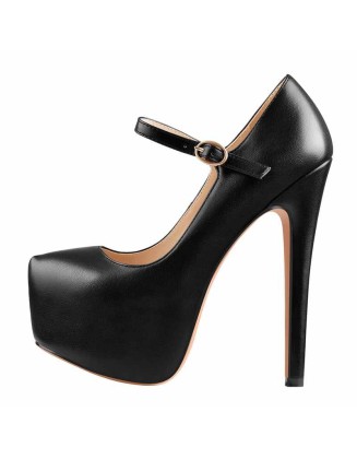 Mary Jane Platform Pointed Toe Stiletto High Heels Pumps