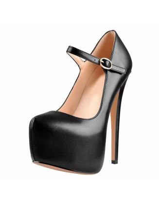 Mary Jane Platform Pointed Toe Stiletto High Heels Pumps
