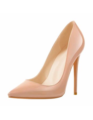 8cm 10cm 12cm Baby Pink Pointed Toe Slip On High Heel Pumps