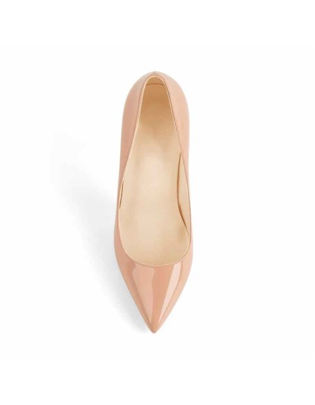 8cm 10cm 12cm Baby Pink Pointed Toe Slip On High Heel Pumps