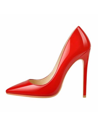 8cm 10cm 12cm Red Pointed Toe Slip On High Heel Pumps
