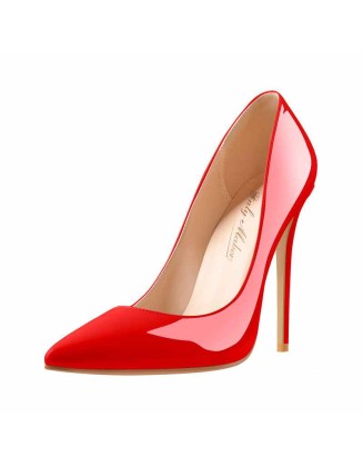 8cm 10cm 12cm Red Pointed Toe Slip On High Heel Pumps
