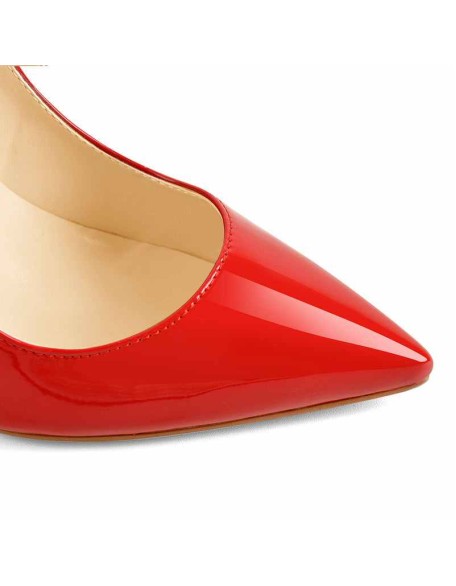 8cm 10cm 12cm Red Pointed Toe Slip On High Heel Pumps