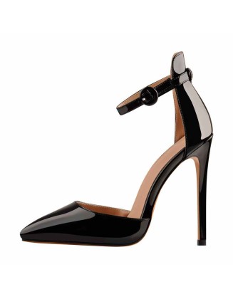 Pointed Toe Ankle Strap Stiletto High Heels Sandals