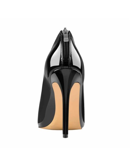 Pointed Toe Rhinestone Chain Patent Leather Stiletto High Heel Booties