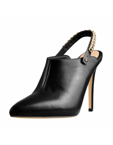 Pointed Toe Movable Straps Slip On Slingback High Heel Pumps Mules