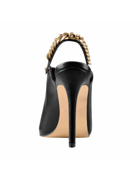 Pointed Toe Movable Straps Slip On Slingback High Heel Pumps Mules
