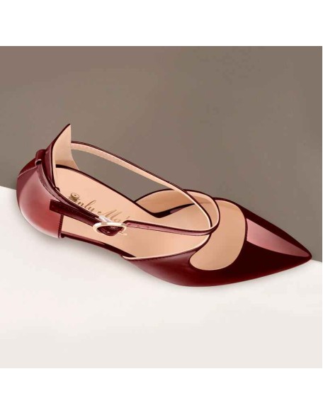 Black Patent Leather Pointed Toe Cross Strap High Heel Pumps