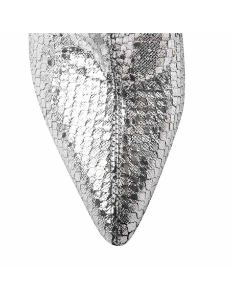 Pointed Toe Metallic Silver Thigh High Bootie