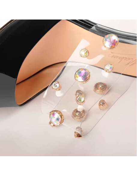 Pointed Toe Slip-On Black Patent Leather Rhinestone Straps Pumps Mules
