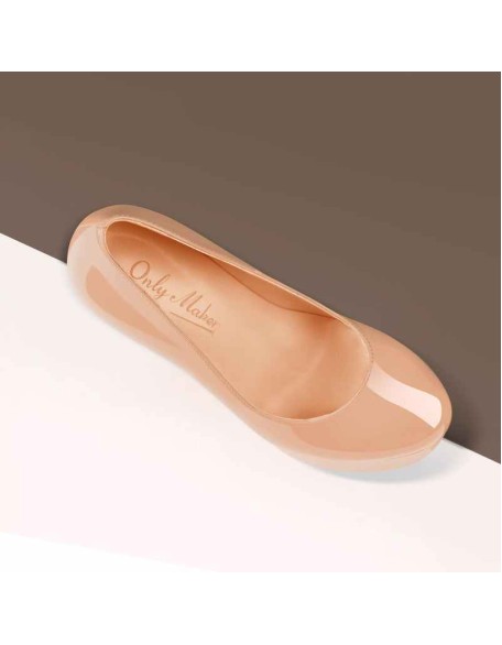 Patent Leather Rounde Toe Platform Baby Pink Stiletto High Heels Pumps
