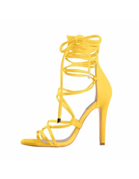 Lace up High Heels Gold Gladiator Stiletto Sandals