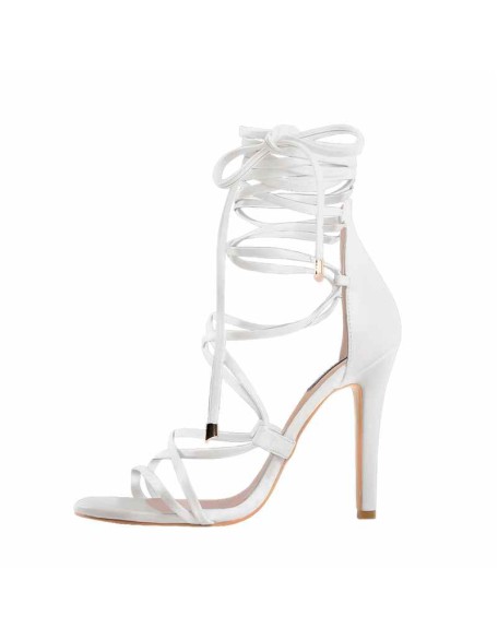 Lace up High Heels Gold Gladiator Stiletto Sandals