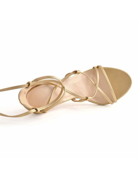 Lace up High Heels Gold Gladiator Stiletto Sandals