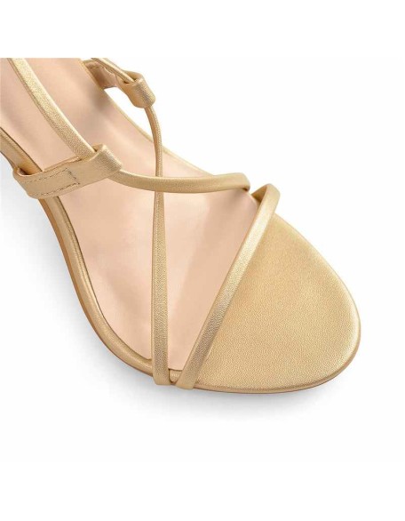 Lace up High Heels Gold Gladiator Stiletto Sandals