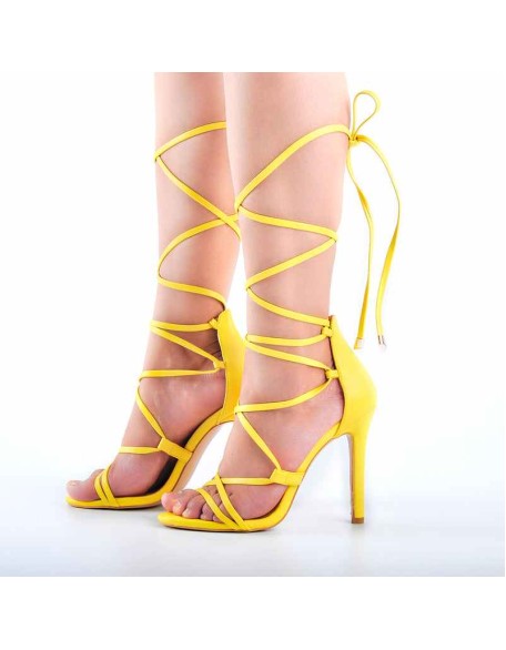 Lace up High Heels Gold Gladiator Stiletto Sandals