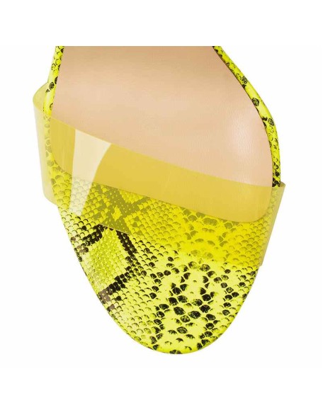 Clear Ankle Strap Perspex Chunky Rose Gold High Heel Sandals