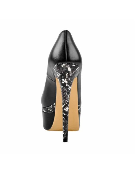 Snake Pattern Double Platform Stiletto Pumps