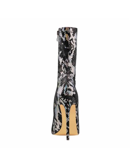 Open Toe Symphony Snake Stiletto High Heels Zipper Ankle Booties