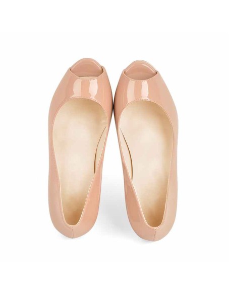 Peep Toe Platform Baby Pink Stiletto High Heel Pumps