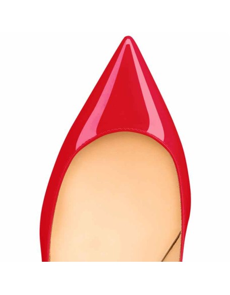 Red Pointed Toe Slip On 2.5inches(6.5CM) High Heel Pumps