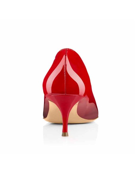 Black Red Gradient Pointed Toe Slip On 2.5inches(6.5CM) High Heel Pumps