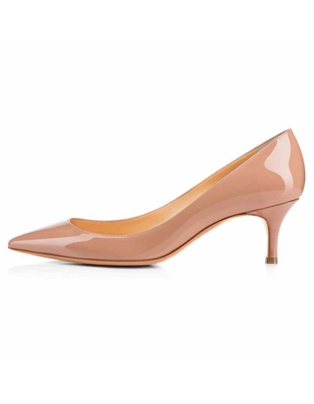 Baby Pink Pointed Toe Slip On 2.5inches(6.5CM) High Heel Pumps