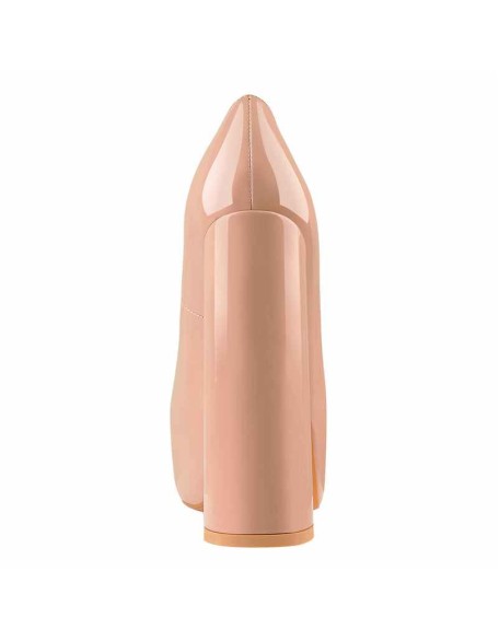 Baby Pink Platform Pointed Toe Chunky Square High Heels Pumps