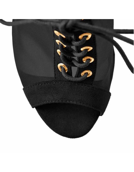 Platform Lace up Slingback Chunky Heel Ankle Buckle Mesh Sandals
