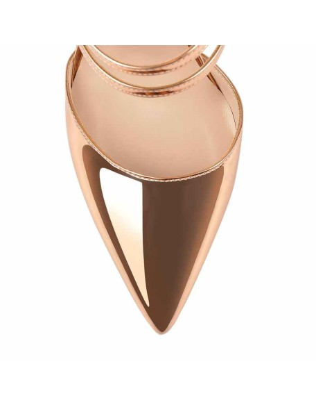 Golden Pointed Toe Double Buckle Strap High Heels Pumps