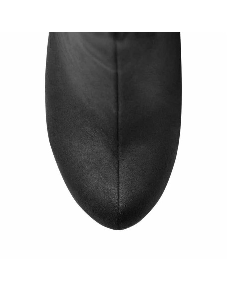Black Suede Leather Round Toe Platform High Heels Over The Knee Boots