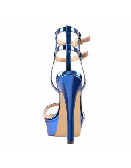 Ankle Double Buckle Strap Platform Stiletto High Heels Sandals