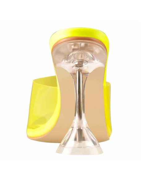 Square Open Toe Yellow Transparent Tapered Heels Sandals Mules