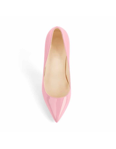 8cm 10cm 12cm Pink Pointed Toe Slip On High Heel Pumps