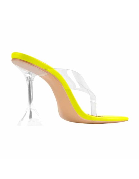 Snake Print Square Toe Transparent Tapered High Heel Thong Sandals
