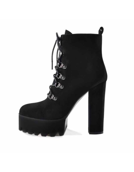 Black Heeled Work Boots Cool Booties