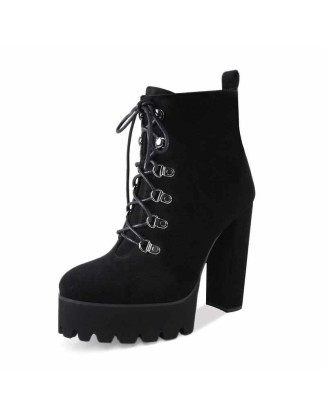 Black Heeled Work Boots Cool Booties