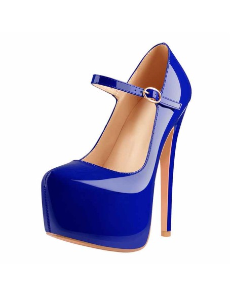 Mary Jane Platform Black Pointed Toe Stiletto High Heels Pumps